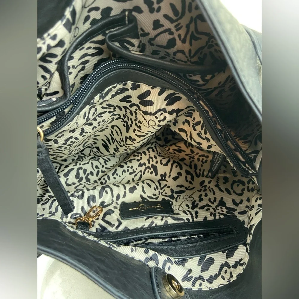 Jessica Simpson Studded Black and Gold Hobo Shoulder Purse